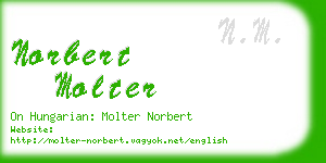 norbert molter business card